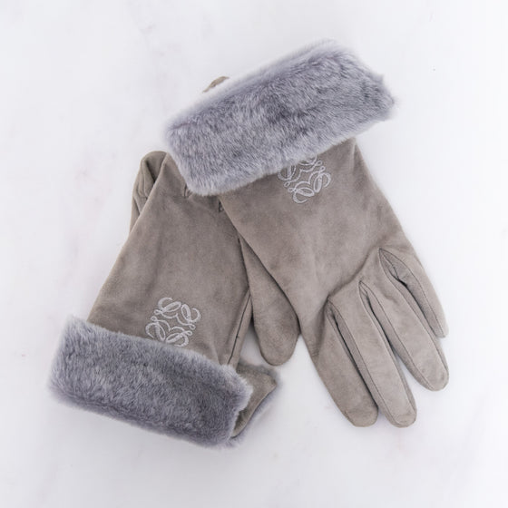 Loewe Grey Sheepskin Gloves