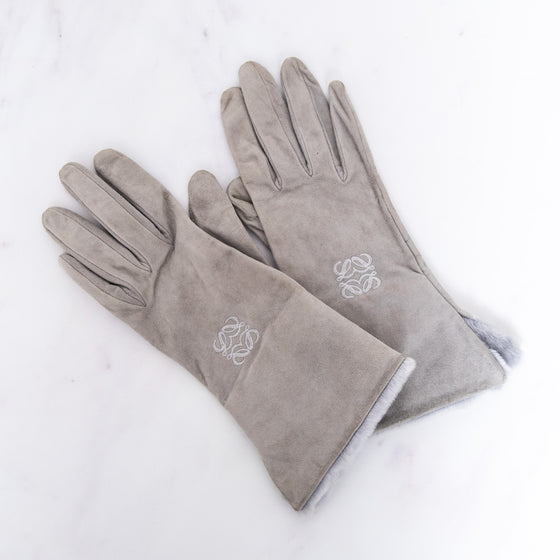 Loewe Grey Sheepskin Gloves