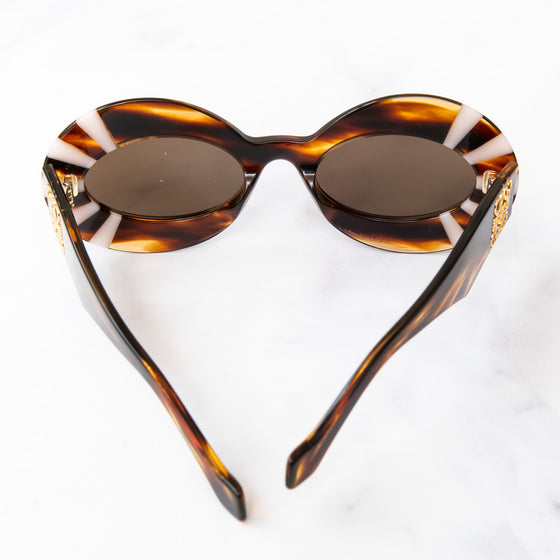 Loewe Oversized Round Frame Striped Sunglasses