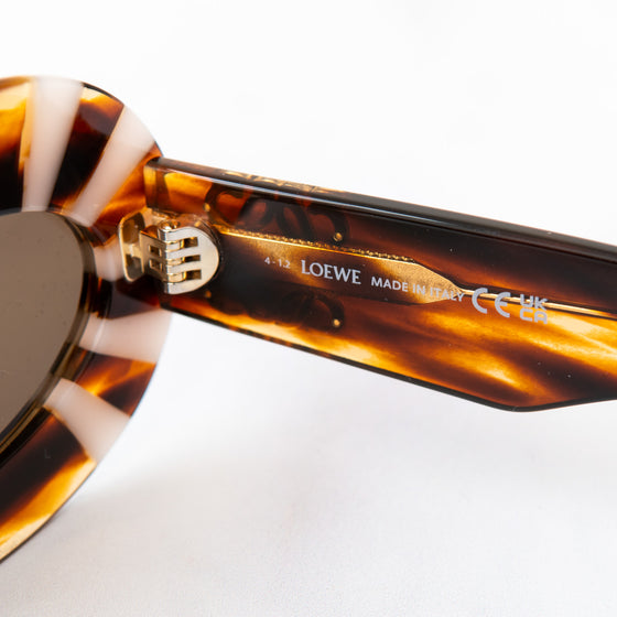 Loewe Oversized Round Frame Striped Sunglasses