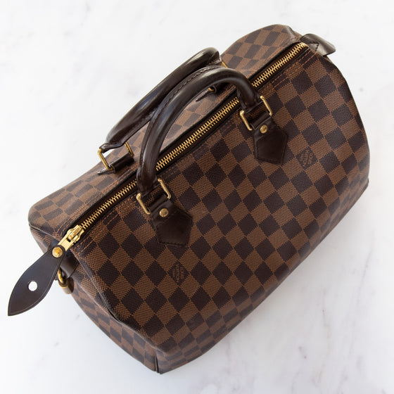 Louis Vuitton Speedy 30 Damier Ebene Tote Bag