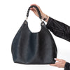 Louis Vuitton Carmel Black Mahina Leather Hobo Bag Carry top