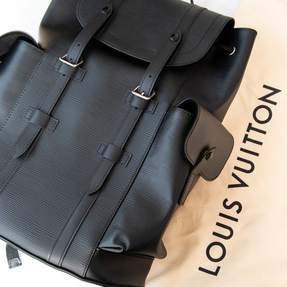 louis vuitton christopher epi backpack Louis Vuitton Christopher MM Black Epi Leather Back Pack – EVEYSPRELOVED