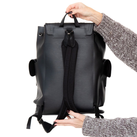 louis vuitton christopher epi backpack Louis Vuitton Christopher MM Black Epi Leather Back Pack – EVEYSPRELOVED