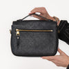 Louis Vuitton Black Pochette Metis Empreinte Leather Bag