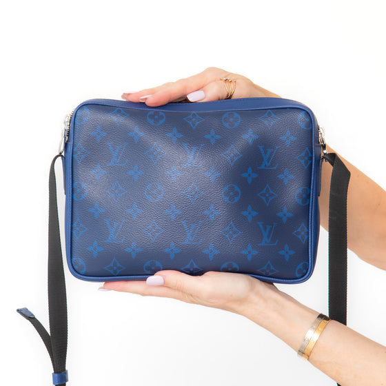 Louis Vuitton Blue Cobalt Monogram Coated Canvas And  Taigarama  Outdoor Messenger Bag