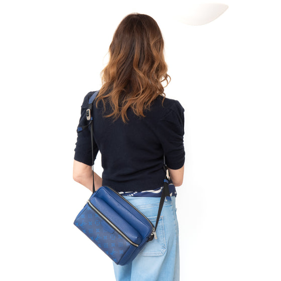 Louis Vuitton Blue Cobalt Monogram Coated Canvas And  Taigarama  Outdoor Messenger Bag