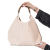 Louis Vuitton Carmel Cream Mahina Leather Hobo Bag.