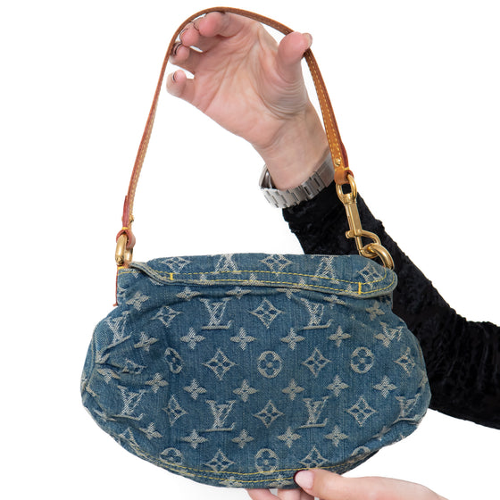 Louis Vuitton Blue Denim Monogram Mini Pleaty Bag