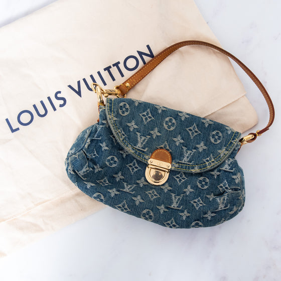 Louis Vuitton Blue Denim Monogram Mini Pleaty Bag