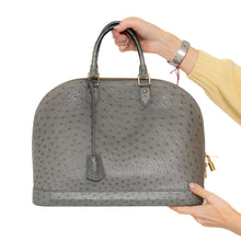  Louis Vuitton Grey Ostrich Leather Alma GM Bag