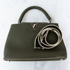 Louis Vuitton Khaki Capucines MM Leather Bag