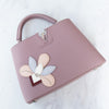 Louis Vuitton Lilac Capucines BB Leather Bag Applique Flower