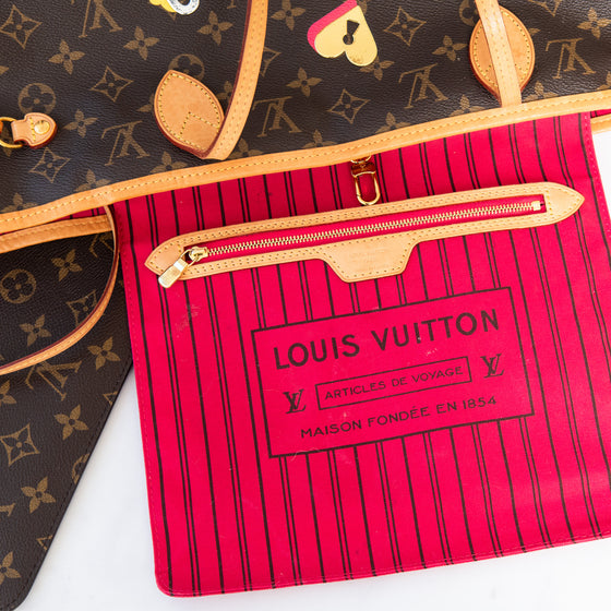 Louis Vuitton Love Lock Neverfull MM Monogram Tote Bag Limited Edition