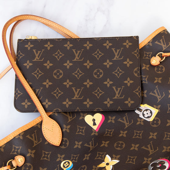 Louis Vuitton Love Lock Neverfull MM Monogram Tote Bag Limited Edition