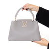 Louis Vuitton Capucines MM Grey Taurillon Leather Bag