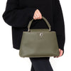 Louis Vuitton Khaki Capucines MM Leather Bag