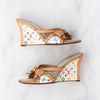 Louis Vuitton Takashi Murakami Multicolore Blanc Bow Wedge Sandals