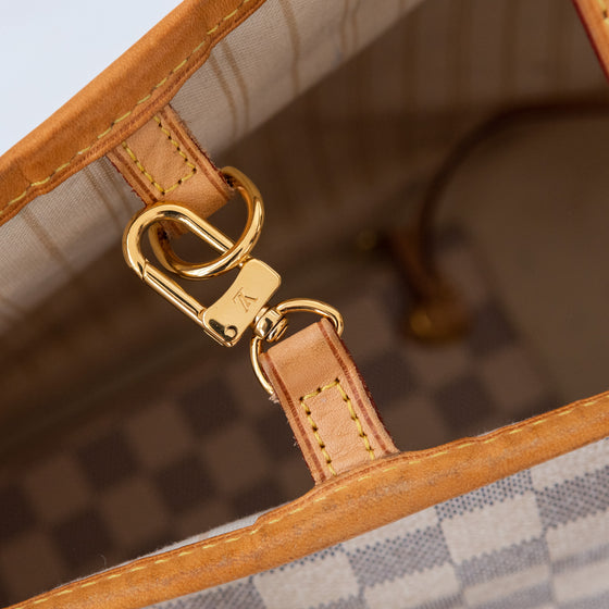 Louis Vuitton Rose Beige Damier Ebene Neverfull GM Bag