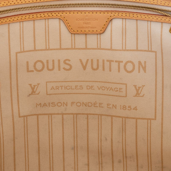 Louis Vuitton Rose Beige Damier Ebene Neverfull GM Bag