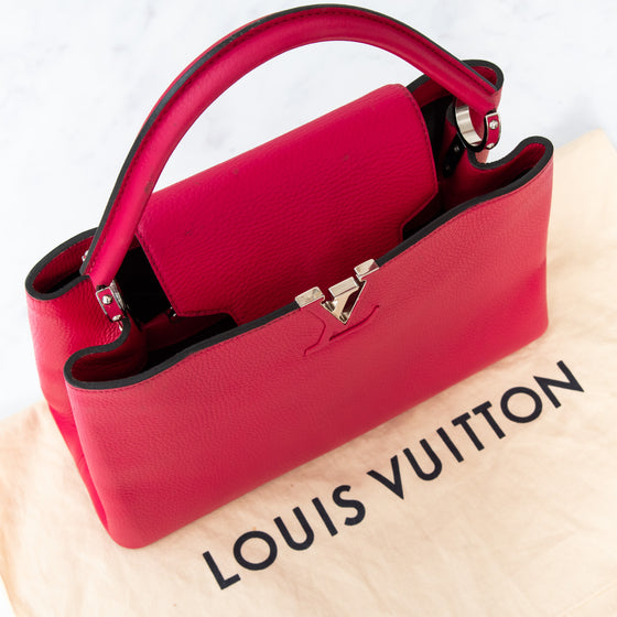 Louis Vuitton Capucines MM Fuchsia Taurillon Bag