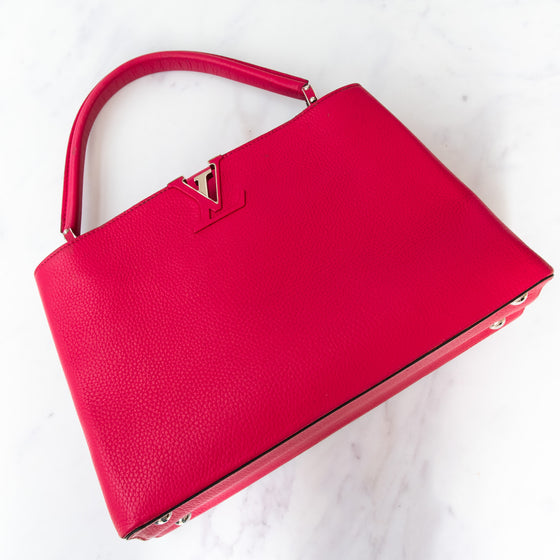 Louis Vuitton Capucines MM Fuchsia Taurillon Bag