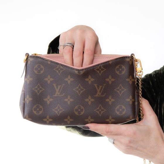 Louis Vuitton Monogram Canvas Rose Poudre Pallas Clutch Bag