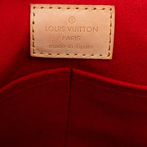 Louis Vuitton Cherry Red And Monogram Canvas and Leather V Tote Bag