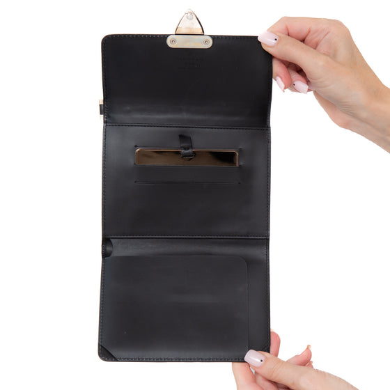 Louis Vuitton Black Monogram Glace Anouchka PM Clutch Wallet