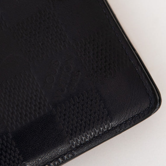 Louis Vuitton Black Damier Leather Bifold  Wallet