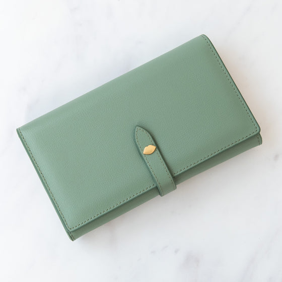Lulu Guinness Sage  Green Wallet On Chain Bag