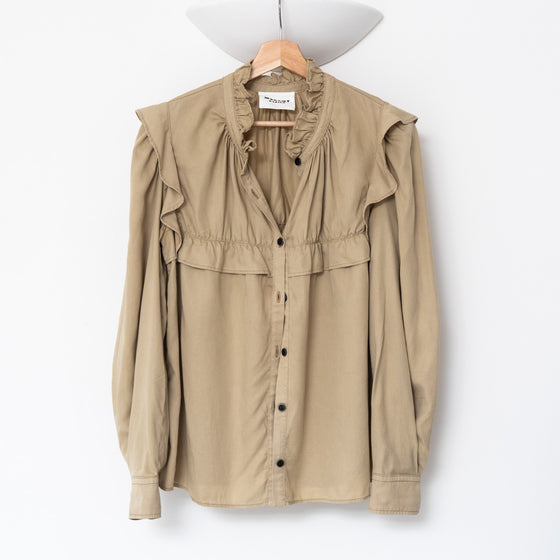 Isabel Marant Idety Light Khaki  Long Sleeve Blouse