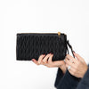 Miu Miu Black Matelasse Nappa Leather Clutch Bag