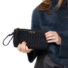 Miu Miu Black Matelasse Nappa Leather Clutch Bag