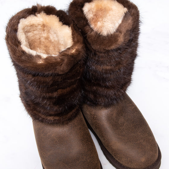 Mou Brown Fur Boots