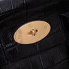 Mulberry Bayswater Black Moc Croc Embossed Leather Bag