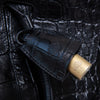Mulberry Bayswater Black Moc Croc Embossed Leather Bag