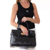 Mulberry Bayswater Black Moc Croc Embossed Leather Bag