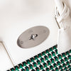 Mulberry Bayswater Buckle Woven Leather Jungle Green And Cream Bag