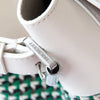 Mulberry Bayswater Buckle Woven Leather Jungle Green And Cream Bag