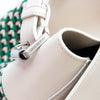 Mulberry Bayswater Buckle Woven Leather Jungle Green And Cream Bag