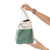 Mulberry Bayswater Buckle Woven Leather Jungle Green And Cream Bag