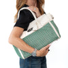 Mulberry Bayswater Buckle Woven Leather Jungle Green And Cream Bag