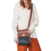 Mulberry Small Antony Black And Cognac Leather Crossbody Bag