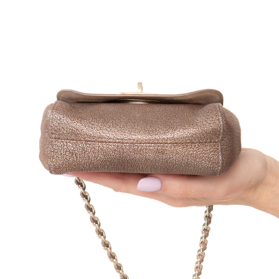 Mulberry Mini Lily Metallic Mushroom Goatskin Leather Bag