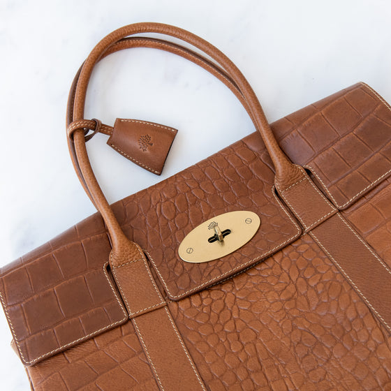 Mulberry Oak Mock Croc Bayswater Tote Bag