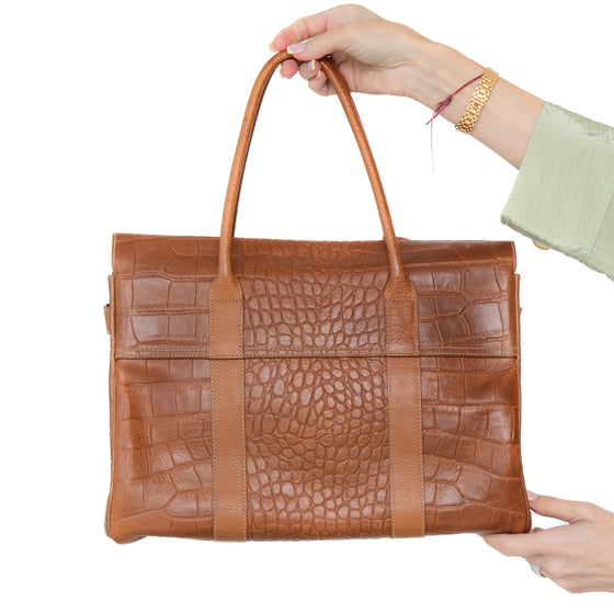 Mulberry Oak Mock Croc Bayswater Tote Bag