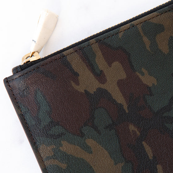 The Mulberry x Cara Delevingne Camo Print Leather Clutch Bag