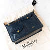 Mulberry Cherwell Teal Blue Embossed Patent Leather Bag