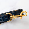 Mulberry Cherwell Teal Blue Embossed Patent Leather Bag